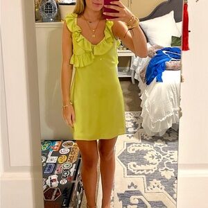 Elegant Lime Ruffle Dress